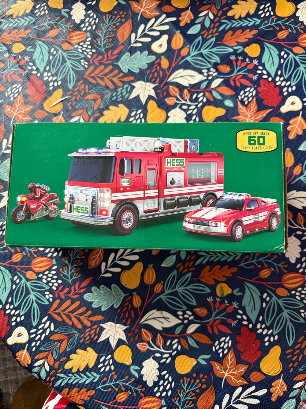 HESS Red Fire Truck Playset with Rescue Car & Motorcycle